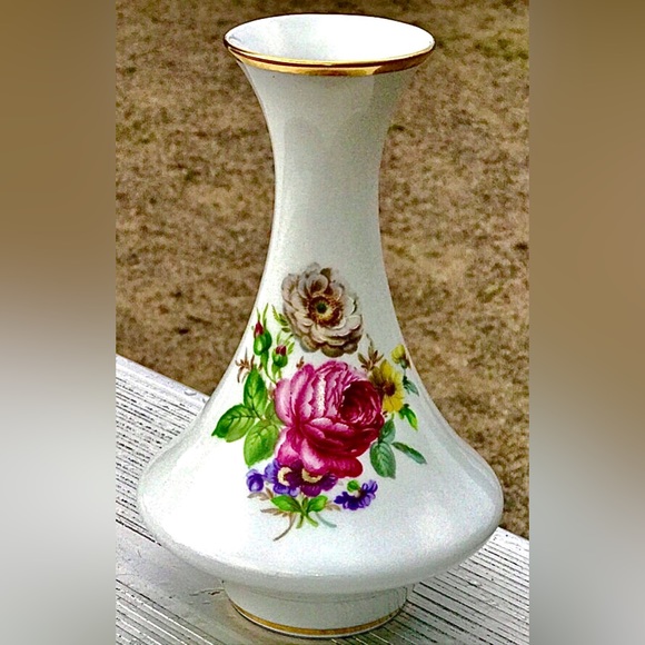 Vintage WALDERSHOF BAVARIA GERMANY Handarbeit 22 Karat Gold Porcelain Vase - Picture 9 of 10
